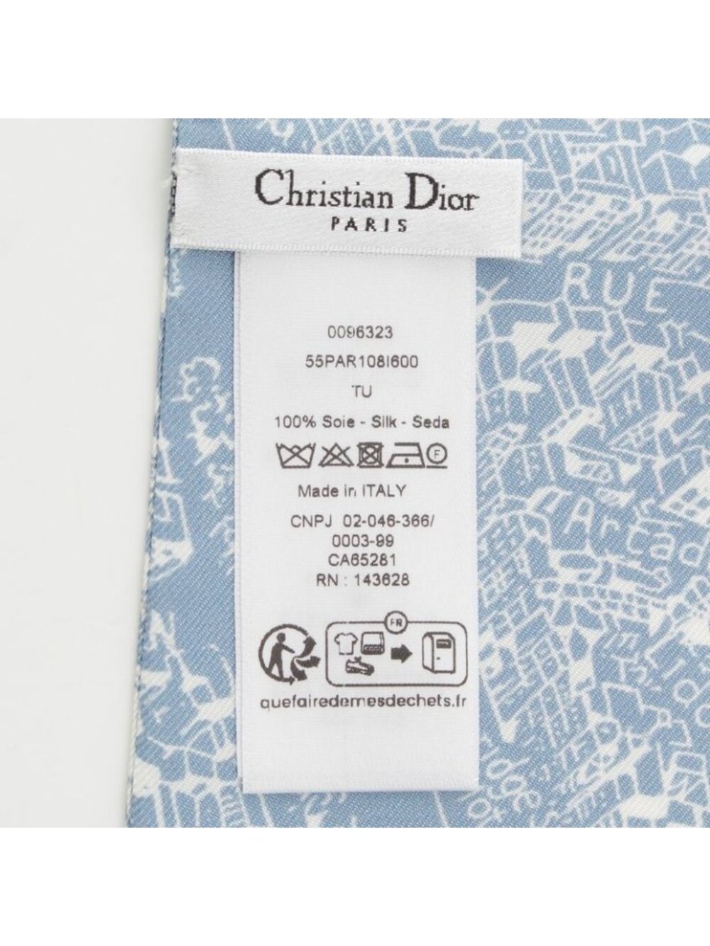 Dior Silk Maxi Mitzah Scarf Blue - Picture 9 of 10